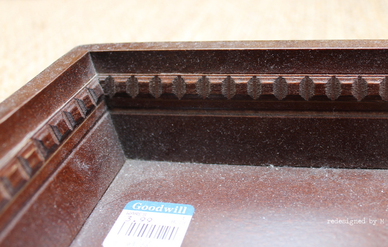 Redesigned Thrift Store Tray with Placemat and Paint | Redesigned By M