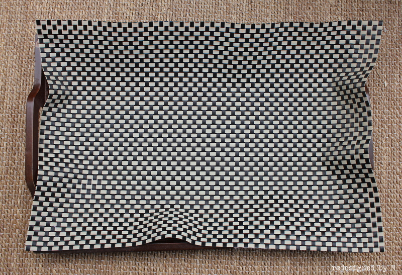 Redesigned Thrift Store Tray with Placemat and Paint | Redesigned By M