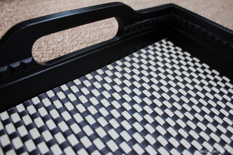 Redesigned Thrift Store Tray with Placemat and Paint | Redesigned By M