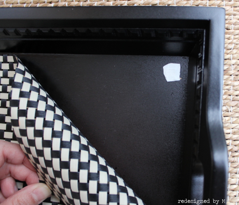 Redesigned Thrift Store Tray with Placemat and Paint | Redesigned By M