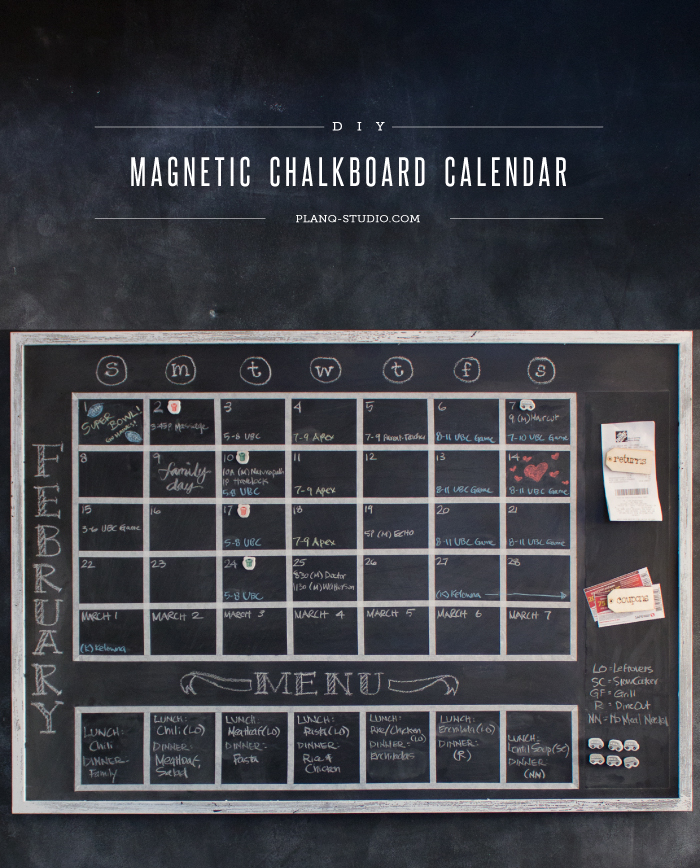 Magnetic Chalkboard Calendar | Planq Studio