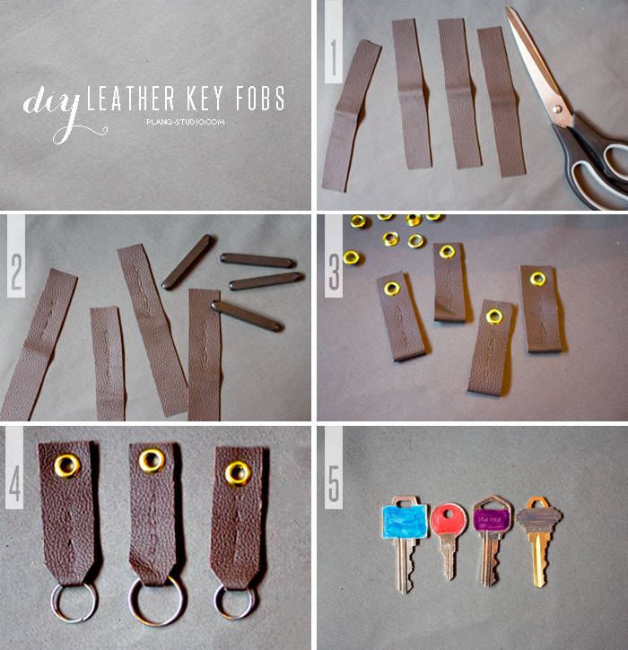 Make your own leather key fobs with this simple tutorial! | Planq Studio